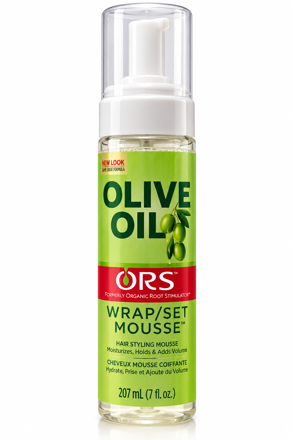 ORS Olive Oil Wrap/Set Mousse – Mousse Coiffante Hydratante, Fixation & Volume – 207 ml