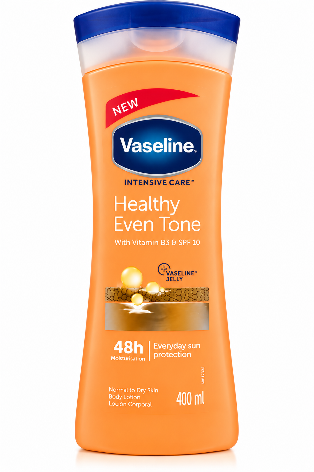 Vaseline Intensive Care Healthy Even Tone – Lotion Corps Hydratante à la Vitamine B3 & SPF 10 – 400 ml