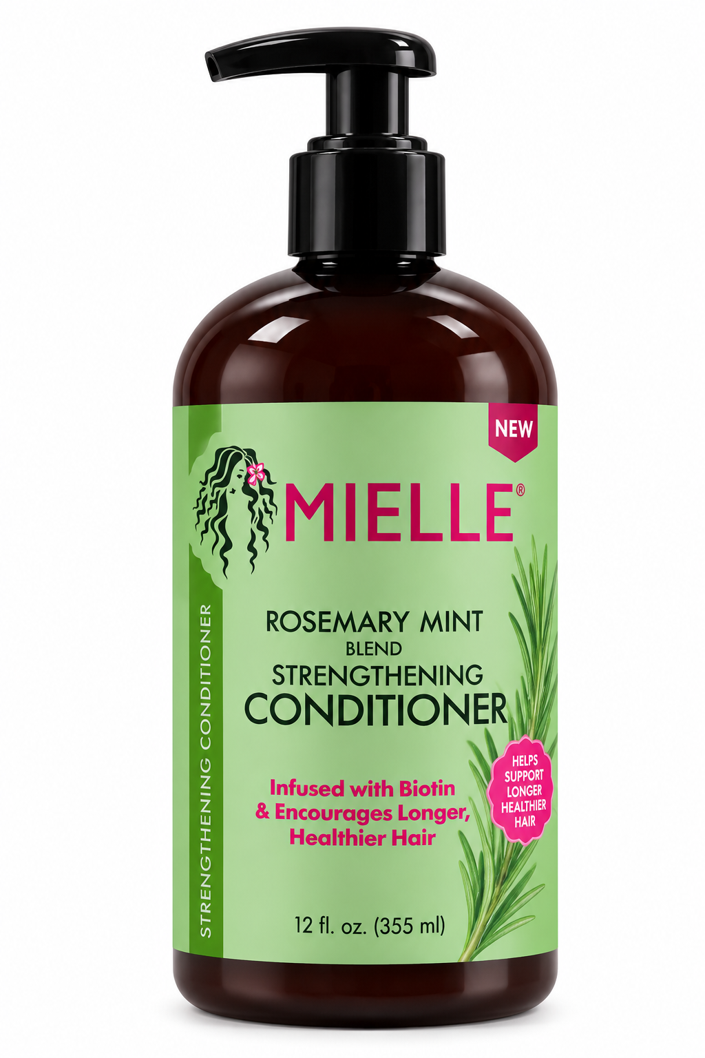 Mielle Rosemary Mint Strengthening Conditioner – Après-Shampooing Fortifiant au Romarin, Menthe & Biotine – 355 ml